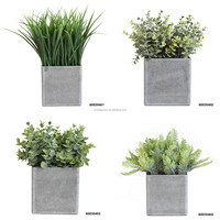 Plantes artificielles en pot de 24 cm, type eucalyptus en plastique, feuilles vertes brumeuses, Desmodium Lysimachia, pour la décoration de magasins, hôtels, bibliothèques et maisons