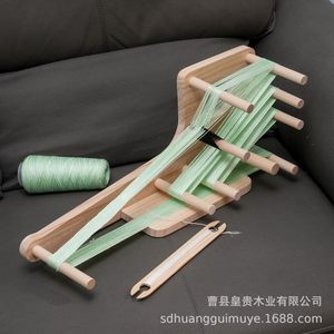 Kit de tissage artisanal en bois naturel, style minimaliste fait main pour projets textiles DIY - Product Image 2