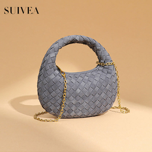 Fashion Weaving Women's <b>Bag</b> Handmade Autumn and Winter Vintage Frosted Single Shoulder Crossbody Chain Tote Handbag <b>Knitted</b> <b>Bag</b> - Product Image 4