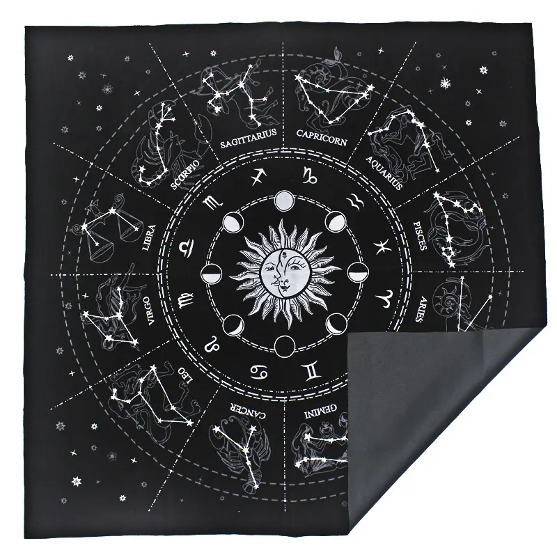 Алтарь Таро карты ткань моющиеся скатерть 12 созвездий Астрология Таро гадания карты скатерти гобелен