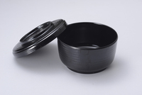 Bol à riz Unagi noir en mélamine de style japonais avec couvercle – Vaisselle polyvalente pour soupes et riz de restaurant – Offre spéciale