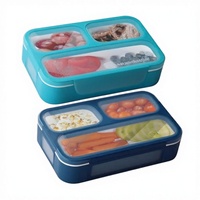 Mini Boîtes à Bento pour Collations - Lot de 2 |   Boîtes à lunch de petite taille pour enfants, garçons, filles, tout-petits |   Sans BPA, résistant aux fuites |   Marine