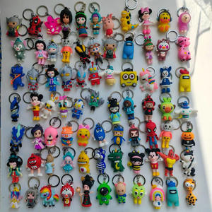 بيع بالجملة سلسلة مفاتيح كرتونية ثلاثية الأبعاد من كلوريد البولي فينيل ، نمط عشوائي صغير - Product Image 1