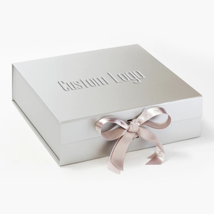 Caja de regalo A4 con cierre magnético de tablero rígido grande plegable con logotipo Deboss en relieve personalizado con cinta - Product Image 2
