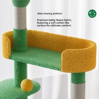 Хит продаж: современный многофункциональный кошачий дерево-игровой комплекс из шерсти и льна с пушистыми элементами, интерактивными игрушками и сизалем для котят (для использования в помещении)