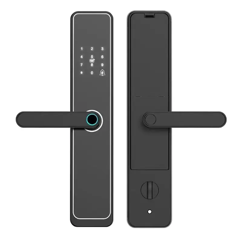 TTlock Serrure de porte d'hôtel intelligente Serrure de porte électronique numérique avec clé Longue poignée de sécurité antivol pour la maison