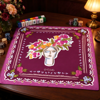 Tapis de mahjong américain en néoprène de luxe, 31,5*31,5 pouces, adapté aux jeux de casino et aux jeux de poker, style portable, en stock