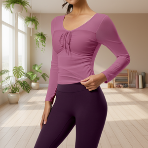 Conjunto Deportivo de 2 Piezas para Mujer, Corte Ajustado, para Yoga y Gimnasio, Spandex/Nailon, Secado Rápido, Transpirable, con Copas Fijas, Diseño Moderno - Product Image 3