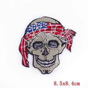 Patchs brodés personnalisés Crâne et Animaux style Punk, thermocollants, en gros pour vêtements, chapeaux et badges - Product Image 6