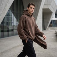 Hoodie Fleece Oversize Polos 340gsm 8 Warna Tersedia Bordir 3D Sampel 7 Hari OEM MOQ 50pcs