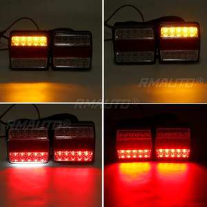 2 pièces Feux arrière LED magnétiques 12V pour camion, éclairage de plaque d'immatriculation, feu stop, signalisation pour remorque, caravanes, camping-cars, VTT, bateau IP68 - Product Image 2