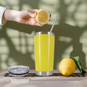 <b>Stainless</b> <b>Steel</b> <b>Tumbler</b> 20oz Vacuum Insulated With Lid Straw Reusable Portable Travel Cup For Outdoor Office Home Use - Product Image 6