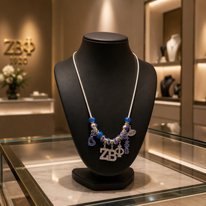 Collana da Donna con Lettera Greca alla Moda 1920, Simbolo Zeta Phi Beta (ZOB), Gioiello per Confraternite Universitarie, Regalo per Membri del Gruppo - Product Image 1