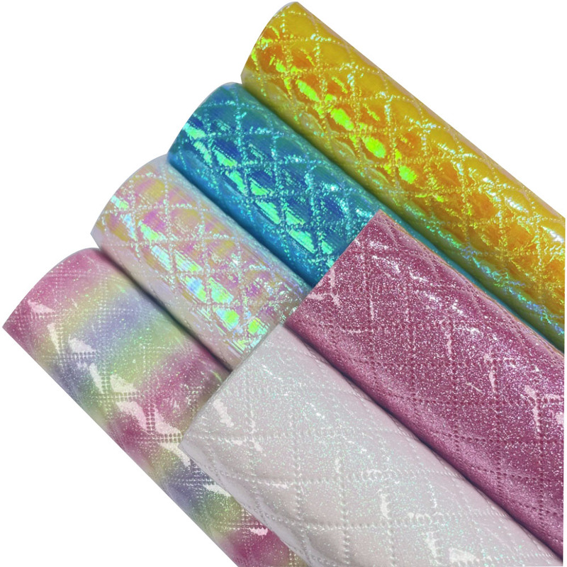 Glitter Mirror Synthetic Leather Embossed Quilted