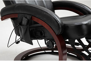 Sillón Reclinable de Salón Personalizado al por Mayor, de Cuero PU Marrón, con Reposapiés, Cómodo y de Madera - Product Image 3