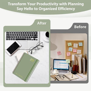 Agenda Personalizada 2026 de Cuero PU A5 con 6 Anillas, Planificador Semanal y Mensual, Calendario Académico, Cuaderno Espiral <span class=keywords><strong>para</strong></span> la Escuela y la Oficina - Product Image 2