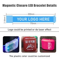 Bracelet magnétique lumineux personnalisé Ismart pour festivals, concerts, événements musicaux, bracelet LED