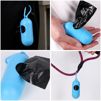 Distributeur de sacs à déjections pour animaux de compagnie, portable, pour extérieur, style capsule, à ouverture plate, en polyéthylène haute densité (HDPE)