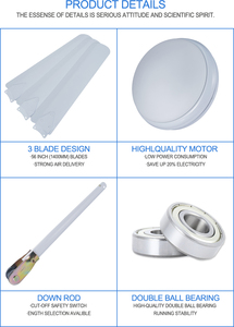 Ventilador de techo de araña de barrido de 56 ''y 1400 mm decorativo súper fresco y brillante con 1 enchufe de <span class=keywords><strong>luz</strong></span> para el mercado de América del Sur - Product Image 2