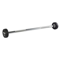 Barre de musculation fixe en acier et caoutchouc, idéale pour la musculation en intérieur avec poignée confortable - Équipement de fitness pour salle de sport