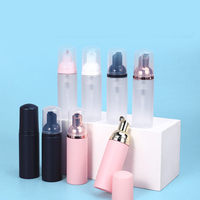 Botol pompa busa plastik hitam putih, stok 50ml 100ml 120ml 150ml pembersih wajah