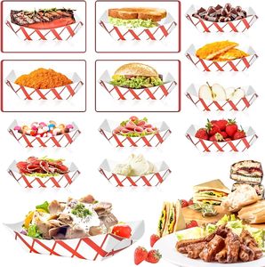 Bandejas de Papel Kraft Reciclable para Servir Comida: Cestas para Papas Fritas, Nachos, Bocadillos, Hot Dogs, Tacos, BBQ, Palomitas y Fiestas - Product Image 3