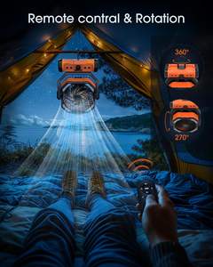 Ventilateur de camping extérieur à télécommande 20000 mAh, ventilateur numérique F6, lanterne LED suspendue, ventilateur de tente portable avec batterie externe - Product Image 5