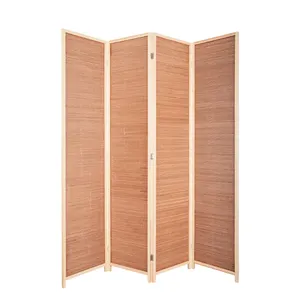 Good choice natural bamboo woven folding room screen divider living room furniture with wooden frame