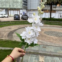 Bunga Delphinium Ajacis Buatan Berkualitas Tinggi dengan Sentuhan Realistis dan Lapisan Pelembap untuk Dekorasi Rumah dan Pesta, Cocok untuk Wisuda dan Halloween