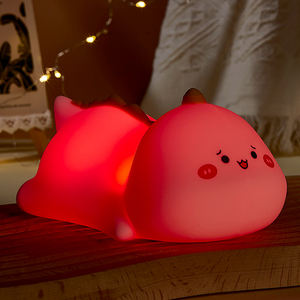 Lámpara Nocturna Infantil de Silicona con Diseño de Dinosaurio, Colorida, Tipo Grifo, LED, Portátil, para Dormitorio de Bebés - Product Image 2