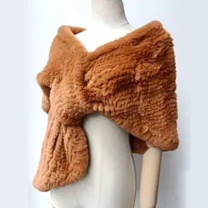 Factory Sale Spring And Fall New Winter Women Girl Fashion Accessories Keep Warm Rex Rabbit Fur Shawl Ladies