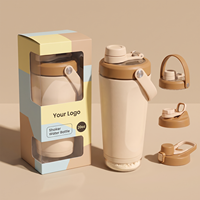 Bouteille shaker ODM 20 oz avec marques de mesure et bouchon verrouillable, acier 304 double paroi, anti-fuite, pour boissons protéinées