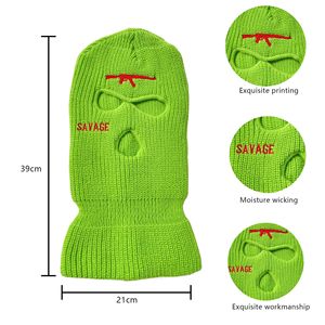 Hotsells <strong>Customized</strong> Outdoor Fashion <strong>Balaclava</strong> Cap Embroidered Knitted Warm Slide with Digital Character Print Ski Mask - Product Image 5