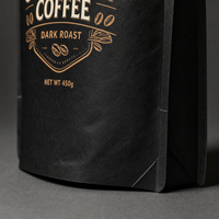 Sachet refermable en aluminium mat de qualité alimentaire supérieure avec valve unidirectionnelle pour l'emballage de café moulu en détail