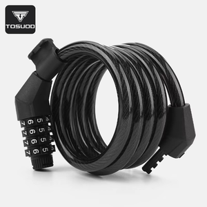 TOSUOD Câble en acier à <span class=keywords><strong>code</strong></span> à quatre chiffres Serrure de vélo Chaîne portable antivol spéciale pour l'utilisation de l'autoroute de montagne Accessoires inclus - Product Image 1