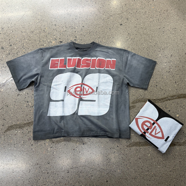 Wholesale Oversized Cotton Graphic Tees Design Your Own Logo Print Vintage Washed Streetwear T-Shirts