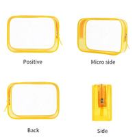 Trousse de Toilette de Voyage Imperméable en PVC, Organisateur de Maquillage, Kit de Pochette de Toilette Coloré et Transparent
