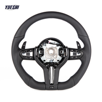 Volant de voiture modifié en cuir à 3 branches avec boutons argentés pour BMW Série 5/7 E90-E93/E70-E71/E12/E53/E89/E84/E81/E87/E82/E88