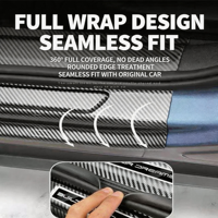 Accessoires de protection de seuil de porte et de coffre arrière à motif fibre de carbone pour BYD Sealion 7 EV