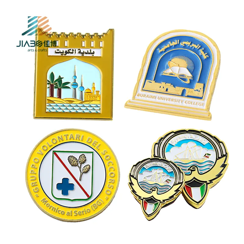 National Day Gift Logo Custom Car Badges Auto Emblems Metal Material Soft Enamel Kuwait Saudi Uae Car Sticker Pin
