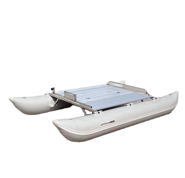 Pontón inflable de PVC, barco de pesca con plataforma de aluminio