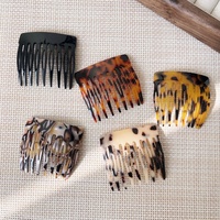 Peignes à cheveux latéraux vintage de style français, en acétate écaille de tortue, marque privée, accessoires pour cheveux pour femmes et filles