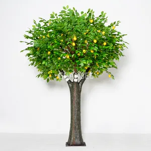 Arbre fruitiers artificiel 2m, fausses plantes de citron pour la décoration intérieure et extérieure de la maison et du jardin