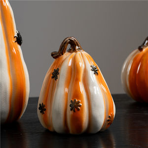 Nouvel arrivage d'élément décoratif pour la maison Festaval Ornement de citrouille en céramique d'artisanat créatif Pièce de décoration d'Halloween - Product Image 4