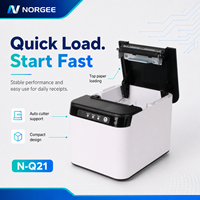 Imprimante thermique portable NORGEE Q821 200 mm/s avec coupeur automatique, compacte, pour reçus de caisse 80 mm, idéale pour les restaurants à emporter et les comptoirs de stockage