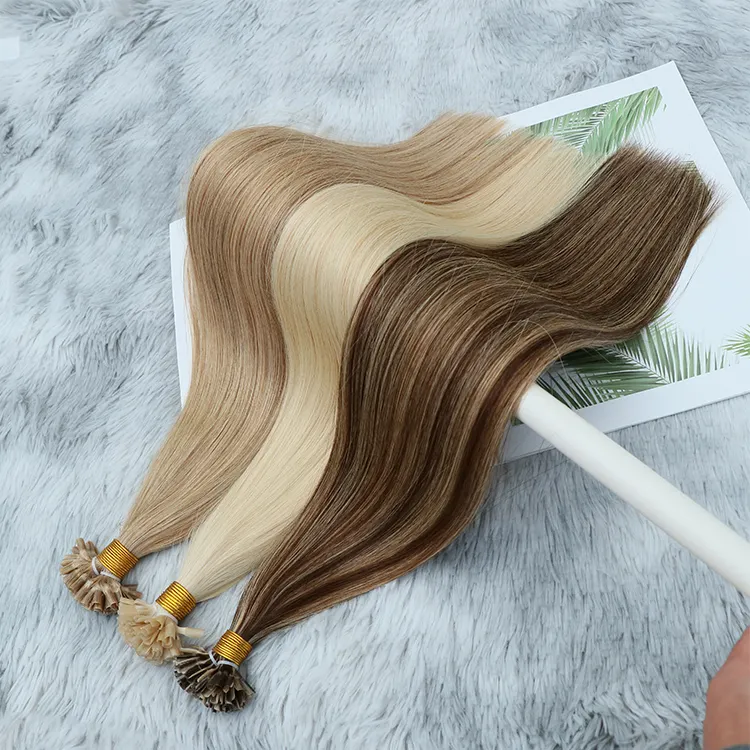 Top Kwaliteit 20 22 24 26 28 Inch Keratine Obligaties Virgin Onverwerkte Slavische Dubbele Getrokken Natuurlijke Russische Hair Extensions Koop