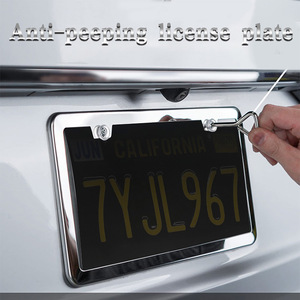 Cache-plaque d'immatriculation électrique discret pour les États-Unis, alternative au système de bascule de plaque d'immatriculation motorisée, cadre de protection de la vie privée, <span class=keywords><strong>noir</strong></span> <span class=keywords><strong>mat</strong></span> - Product Image 1