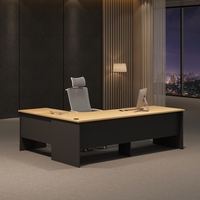 Bureau de direction ergonomique moderne de luxe en forme de L, durable, en bois, pour PDG, directeur, usage domestique ou professionnel