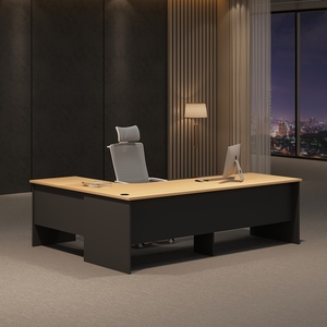 Sang trọng hiện đại điều hành bảng văn phòng L hình dạng giám đốc quản lý CEO ông chủ Văn phòng đồ nội thất bảng thiết lập nhà điều hành văn phòng bàn - Product Image 4