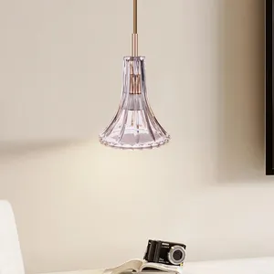 Fancy antique decorative lighting vintage retro hanging lamp living room round glass crystal pendant light